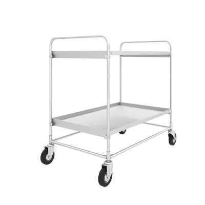 Купить Тележка двухъярусная из нержавеющей стали СТ НЖ 2, г/п 100 кг (600х900). Комплект поворотных болтовых колес Ø125 мм в Сочи. В наличии и под заказ в каталоге